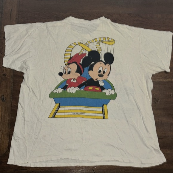 VINTAGE 1970s Walt Disney Productions Mickey and Minnie Double sided tee shirt - Picture 7 of 11